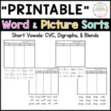 Printable Word Sorts: Short Vowels