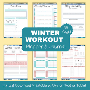 Preview of Printable Workout Planner, Fitness Planner, Fitness Planner Printable