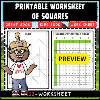 Preview of Printable Worksheet of Squares for kids