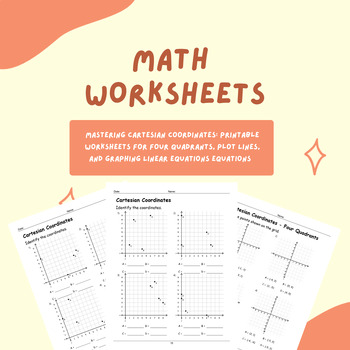 Preview of Printable Worksheets for Four Quadrants, Plot Lines, Graphing Linear Equations