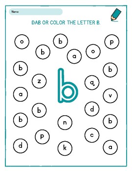 Printable Worksheets for Kids: Dab or Color the Letter A to Z | TPT