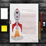 Science Rocket Themed Writing Paper for the Elementary Cla