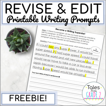 Preview of Printable Writing Prompt | Revising and Editing Practice