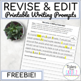 Printable Writing Prompt | Revising and Editing Practice