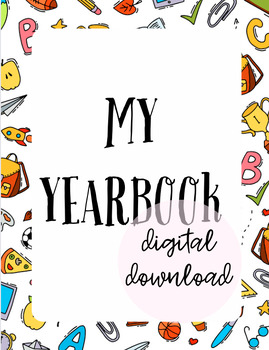 Preview of Printable Yearbook Signature Pages (cover + 5 pages)