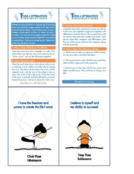 Printable Yoga Cards (30) with Affirmations for Kids and Teens