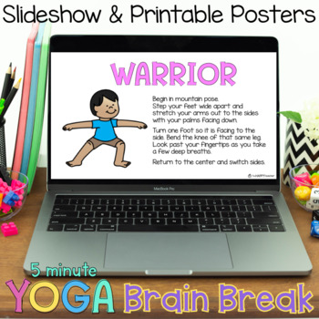 Preview of Printable Yoga Cards & Yoga Slideshow | Yoga Brain Break