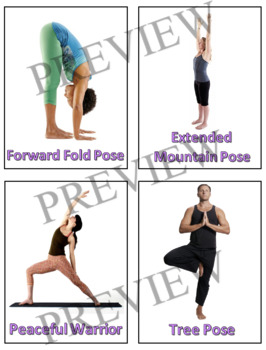 Preview of Printable Yoga Cards for teens, young adults, high school, post secondary