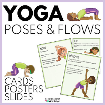 Preview of Yoga Pose Cards and Posters | Coping Skills and Calming Strategies 
