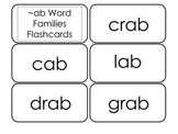 Printable ~ab Word Families Flash Cards.  Prints 10 cards.