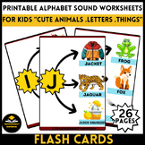 Printable alphabet sound worksheets for kids "cute animals