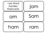 Printable ~am Word Families Flash Cards.  Prints 10 cards.