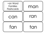 Printable ~an Word Families Flash Cards.  Prints 10 cards.