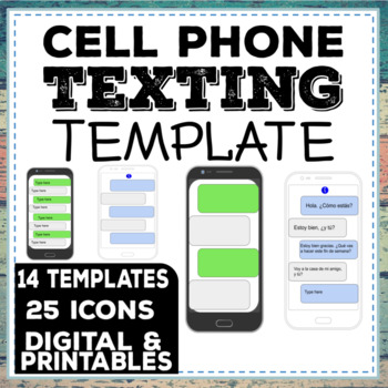 Preview of Cell Phone Texting Templates Printable and Digital
