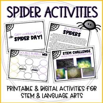 Preview of Spider Activities For Spider Day or Spider Week