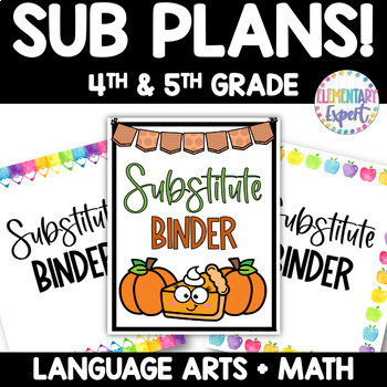 Preview of Printable and Digital Thanksgiving Sub Plans: Reading, Writing, Math Activities