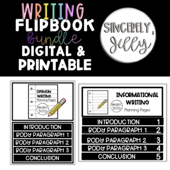 Preview of Printable and Digital Writing Flipbook Bundle