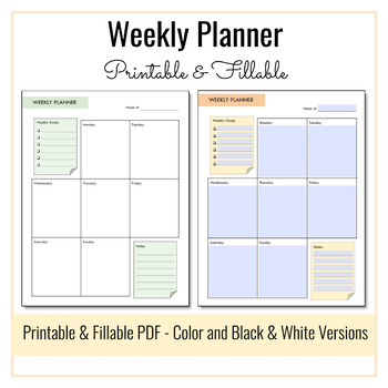 Printable and Fillable Weekly Planner 2023 by Online knowledge resources