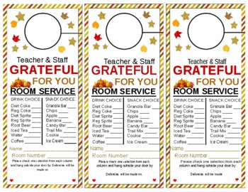 Preview of The room service door hanger: Printable and editable staff appreciation ideas