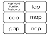 Printable ~ap Word Families Flash Cards.  Prints 10 cards.