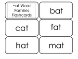 Printable ~at Word Families Flash Cards.  Prints 10 cards.
