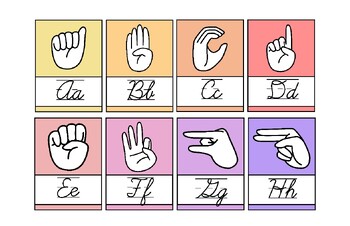 Preview of Printable banner for ASL and Cursive , also incl. Mexican Sign Language chart
