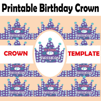 Preview of Printable birthday crown - happy birthday crown