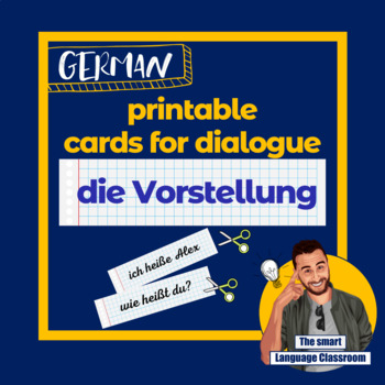 Preview of Printable cards for dialogue- Present yourself in German- die Vorstellung