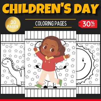 Preview of Printable children's day Coloring Pages sheets - Fun childrens day Activities