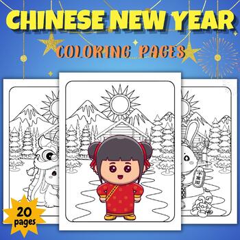 Preview of Printable chinese new year 2023 Coloring Pages Sheets - Fun January Activities