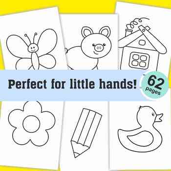 Preview of Printable coloring pages for kids, toddlers, preschoolers, 62 coloring pages