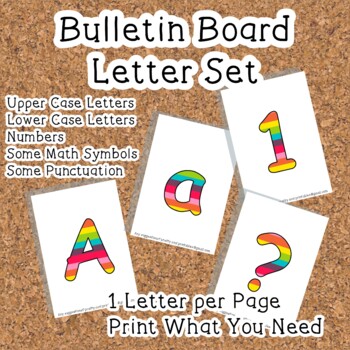 Rainbow Stripe Bulletin Board Letters