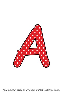 printable display bulletin letters numbers and more red polka dot