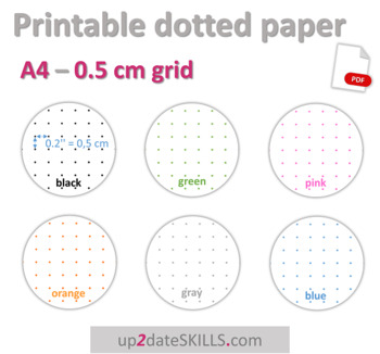 0.5 Centimeter Dot Paper Worksheet for 3rd - 4th Grade