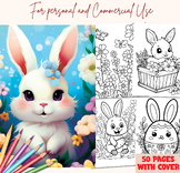 Printable easter egg, flowers, spring coloring pages for k