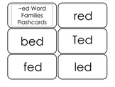 Printable ~ed Word Families Flash Cards.  Prints 10 cards.