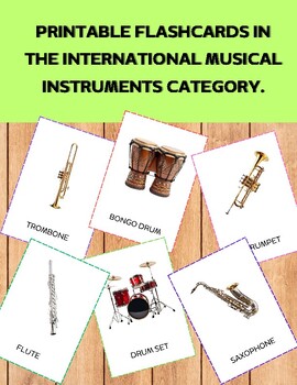 Preview of Printable flashcards in the International Musical Instruments category.