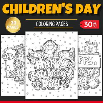 Preview of Printable happy children's day Coloring Pages sheets - Fun childrens Activities