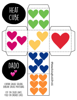 Preview of Printable heart themed cube for Valentine's Day