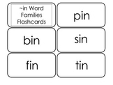Printable ~in Word Families Flash Cards.  Prints 10 cards.