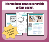 Printable informational newspaper article writing packet - 3rd grade