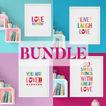 Preview of Printable inspirational posters bundle - love wall art