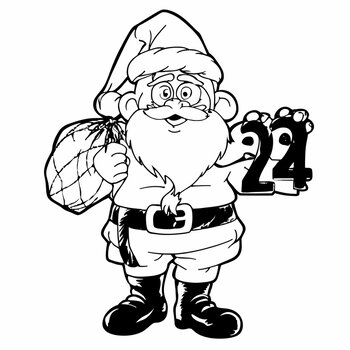 Preview of Printable, instantly downloadable coloring sheet with Christmas 2024