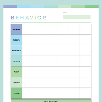 Printable Kids Good Behavior Chart 