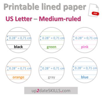 Printable Blue Lined Paper College Ruled for Letter Paper