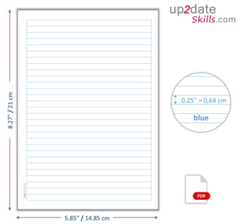 printable lined paper narrow ruled a5 size by up2dateskills tpt