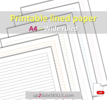 printable lined paper wide ruled a4 size by up2dateskills tpt