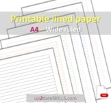 Printable lined paper wide ruled A4-size