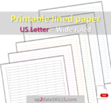 Printable lined paper wide ruled Letter-size or Happy Planner Big