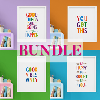 Preview of Printable motivational posters bundle for classroom decor